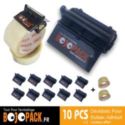 Bojopack Dévidoir pour Ruban Adhésif 10 Pièces