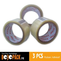 Bojopack Ruban d'emballage transparent 48 mm x 66 m 3 Pièces